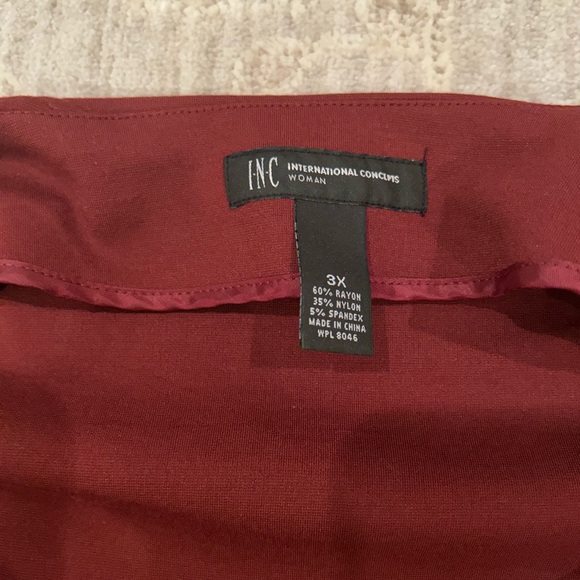 INC International Concepts Burgundy Ruffled Blazer - Picture 6 of 8